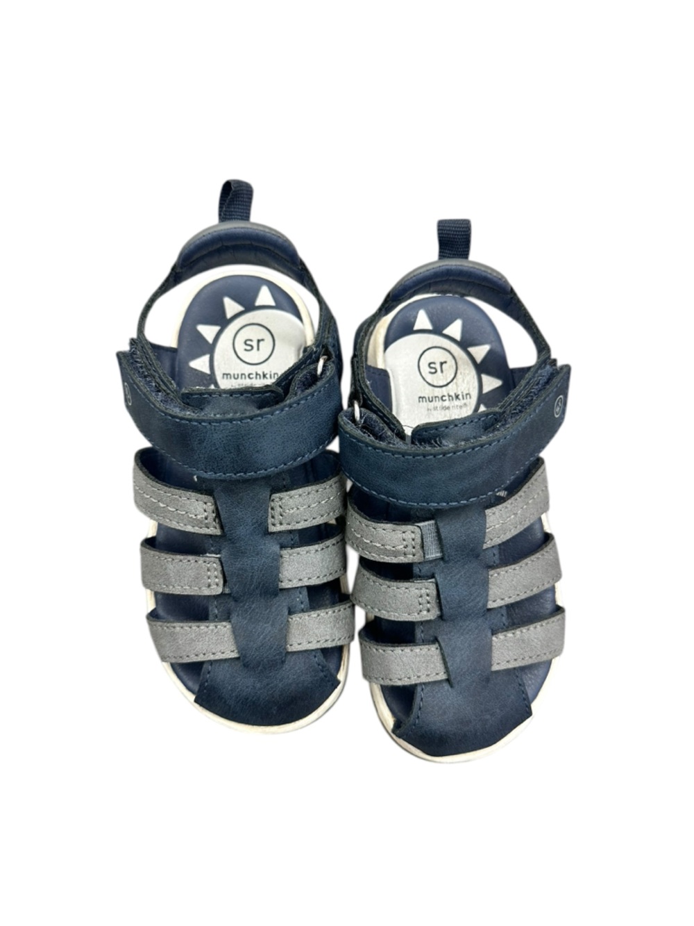 Stride Rite 360 Fisherman Paddy Sandals Gray Blue Toddler Size 8